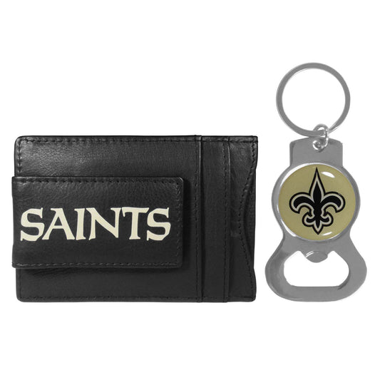 New Orleans Saints NFL Bottle Opener Keychain Bundle - Black