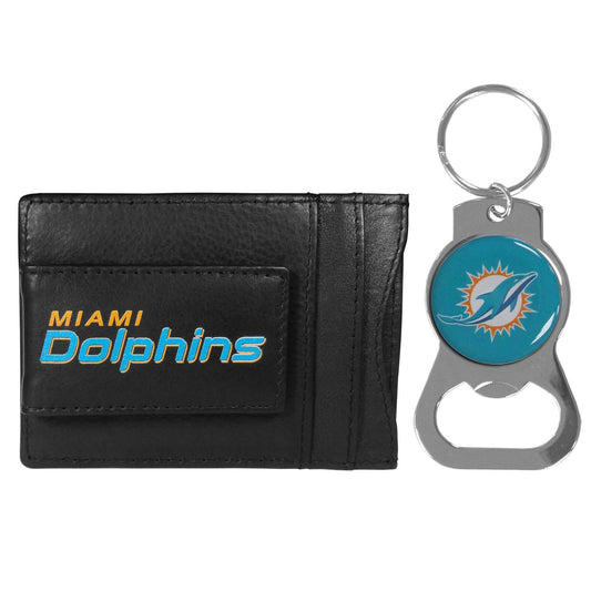 Miami Dolphins NFL Bottle Opener Keychain Bundle - Black