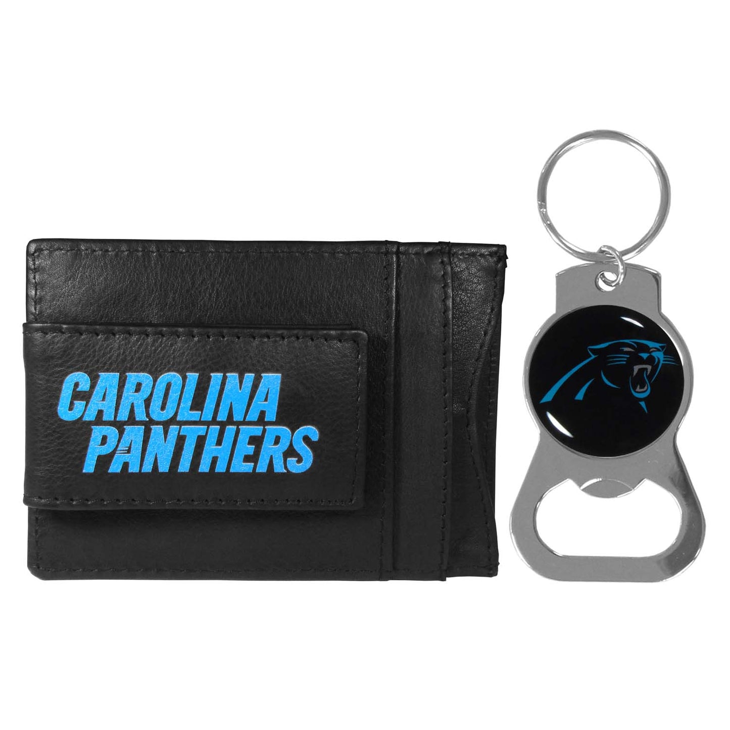 Carolina Panthers NFL Bottle Opener Keychain Bundle - Black