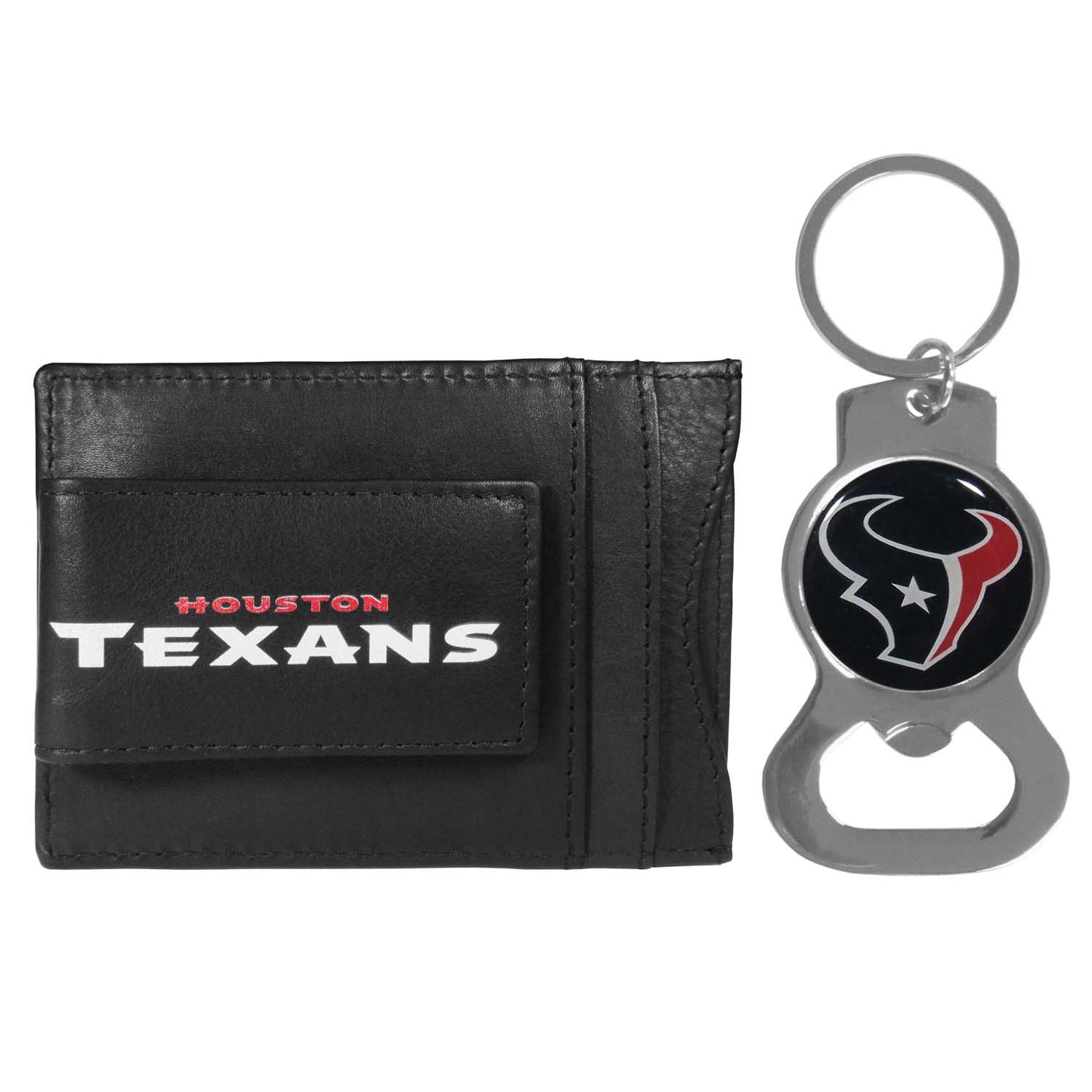 Houston Texans NFL Bottle Opener Keychain Bundle - Black