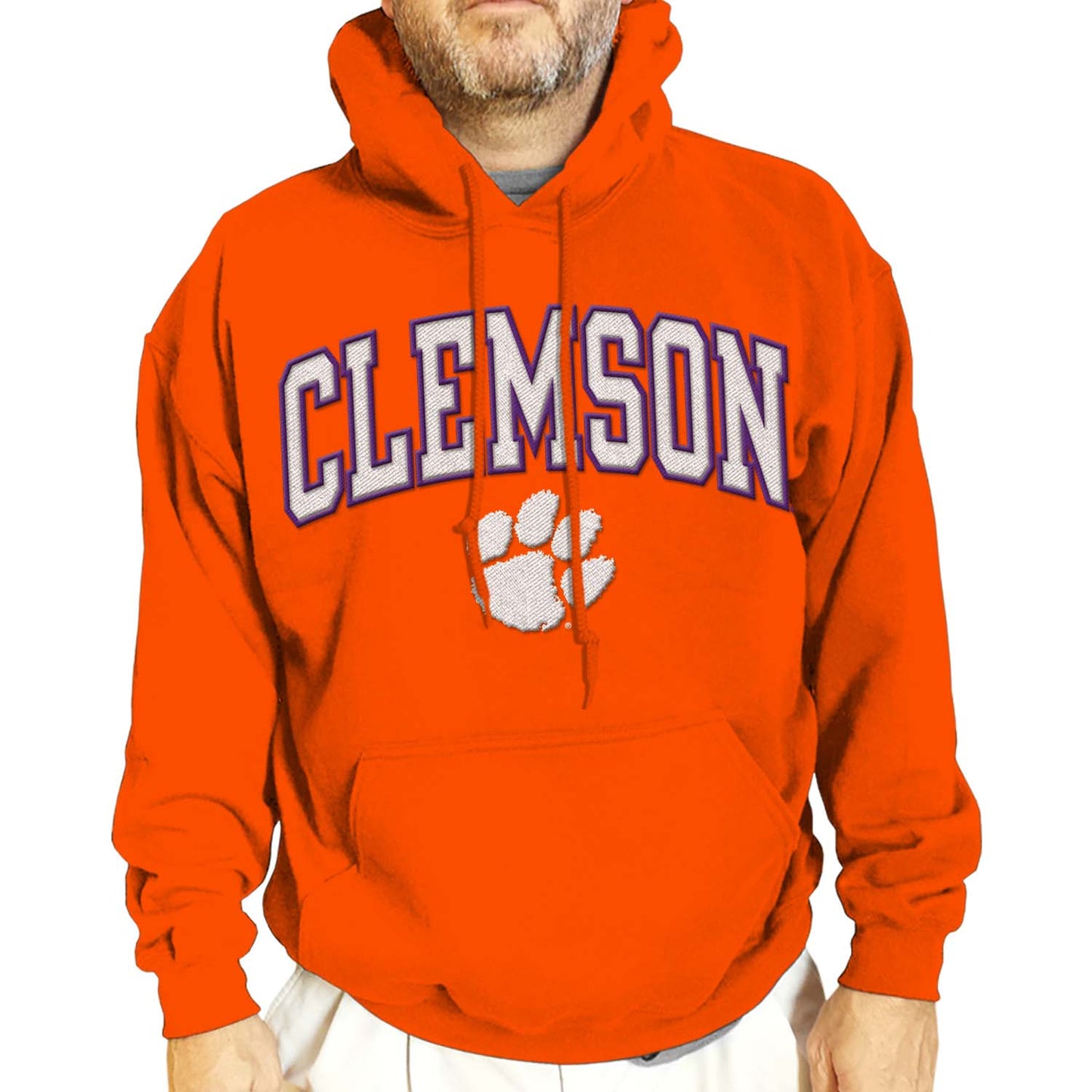 Clemson Tigers NCAA Adult Tackle Twill Hooded Sweatshirt - Orange