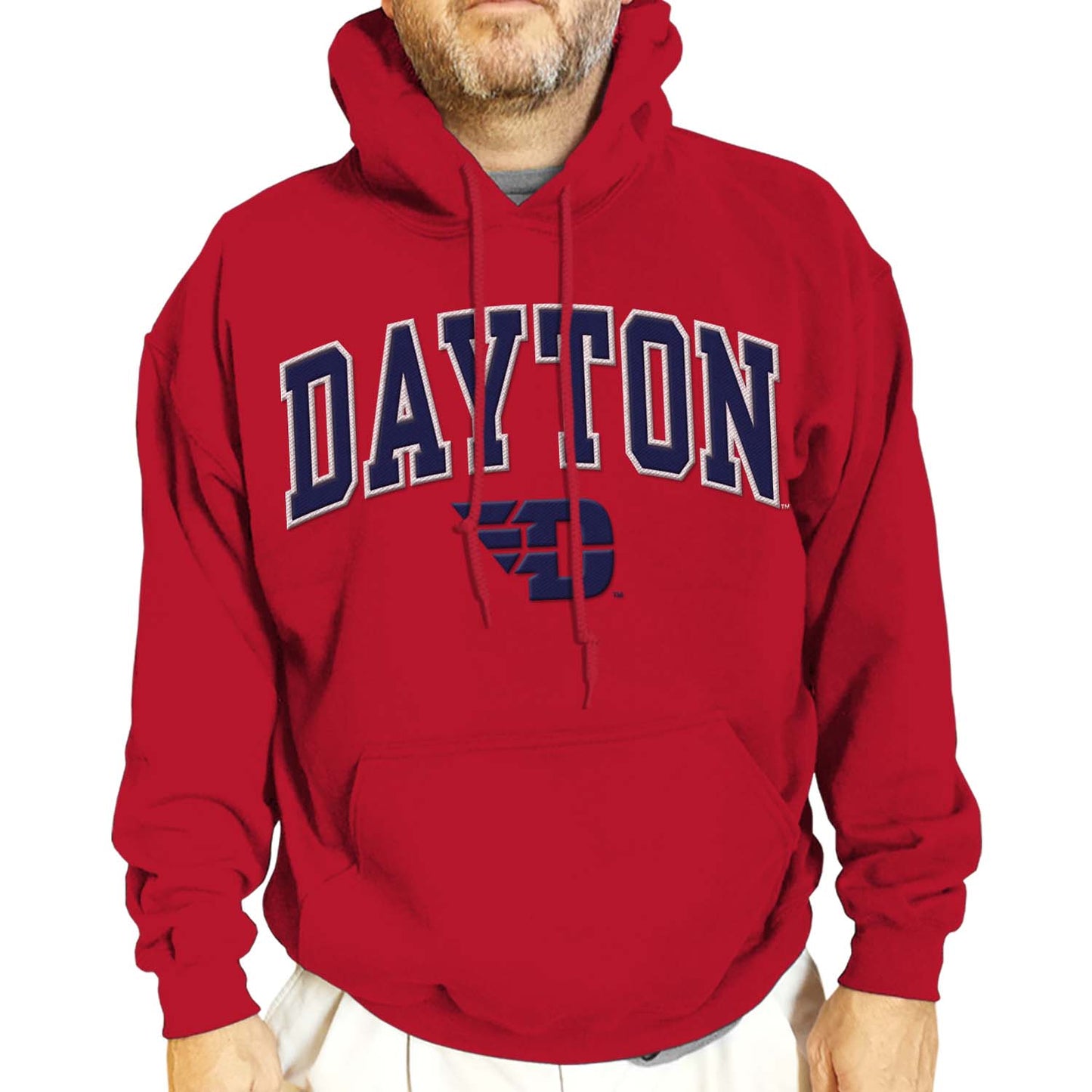 Dayton Flyers NCAA Adult Tackle Twill Hooded Sweatshirt - Red