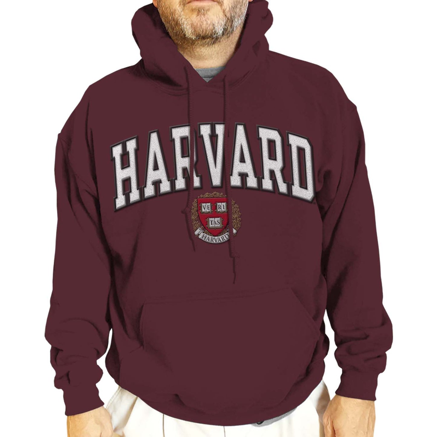 Harvard Crimson NCAA Adult Tackle Twill Hooded Sweatshirt - Maroon