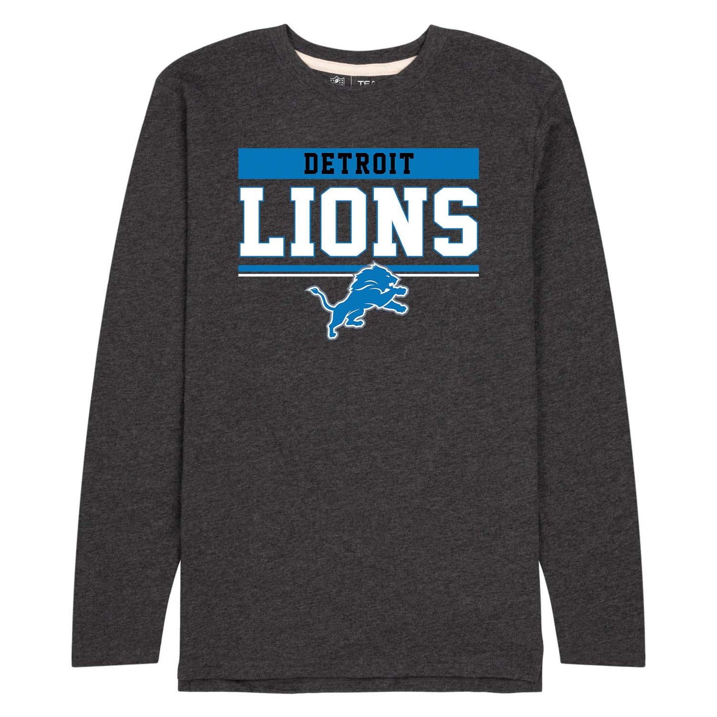 Detroit Lions NFL Adult Charcoal Long Sleeve T Shirt - Charcoal