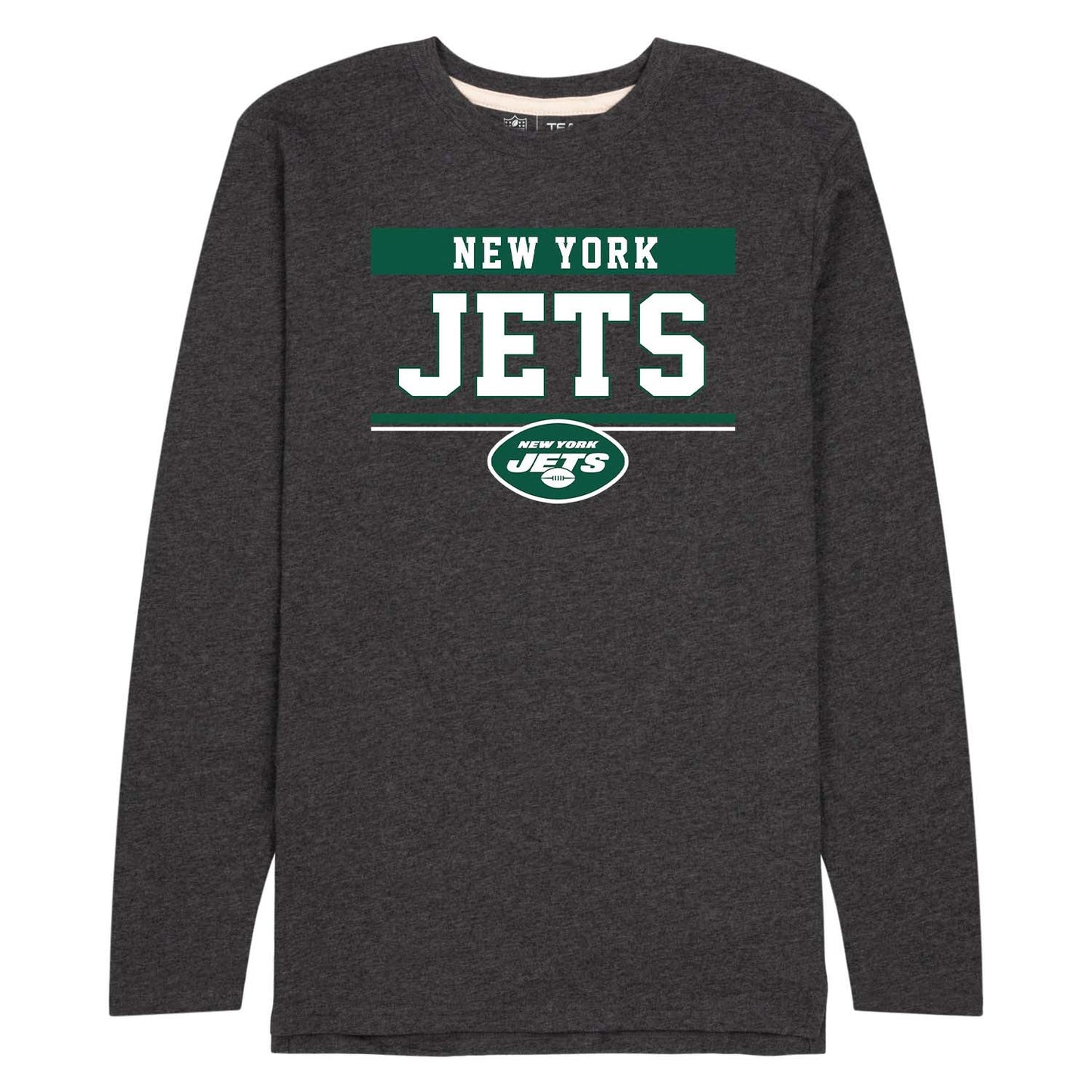 New York Jets NFL Adult Charcoal Long Sleeve T Shirt - Charcoal