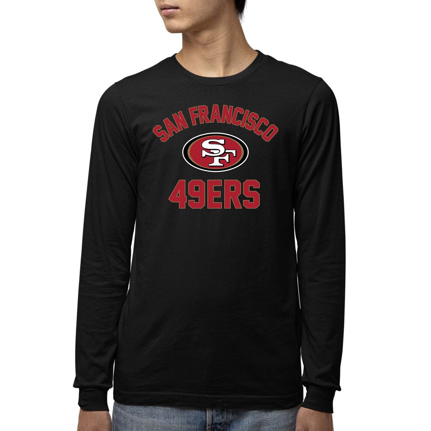 San Francisco 49ers NFL Gameday Youth Football Long Sleeve Shirt - Black