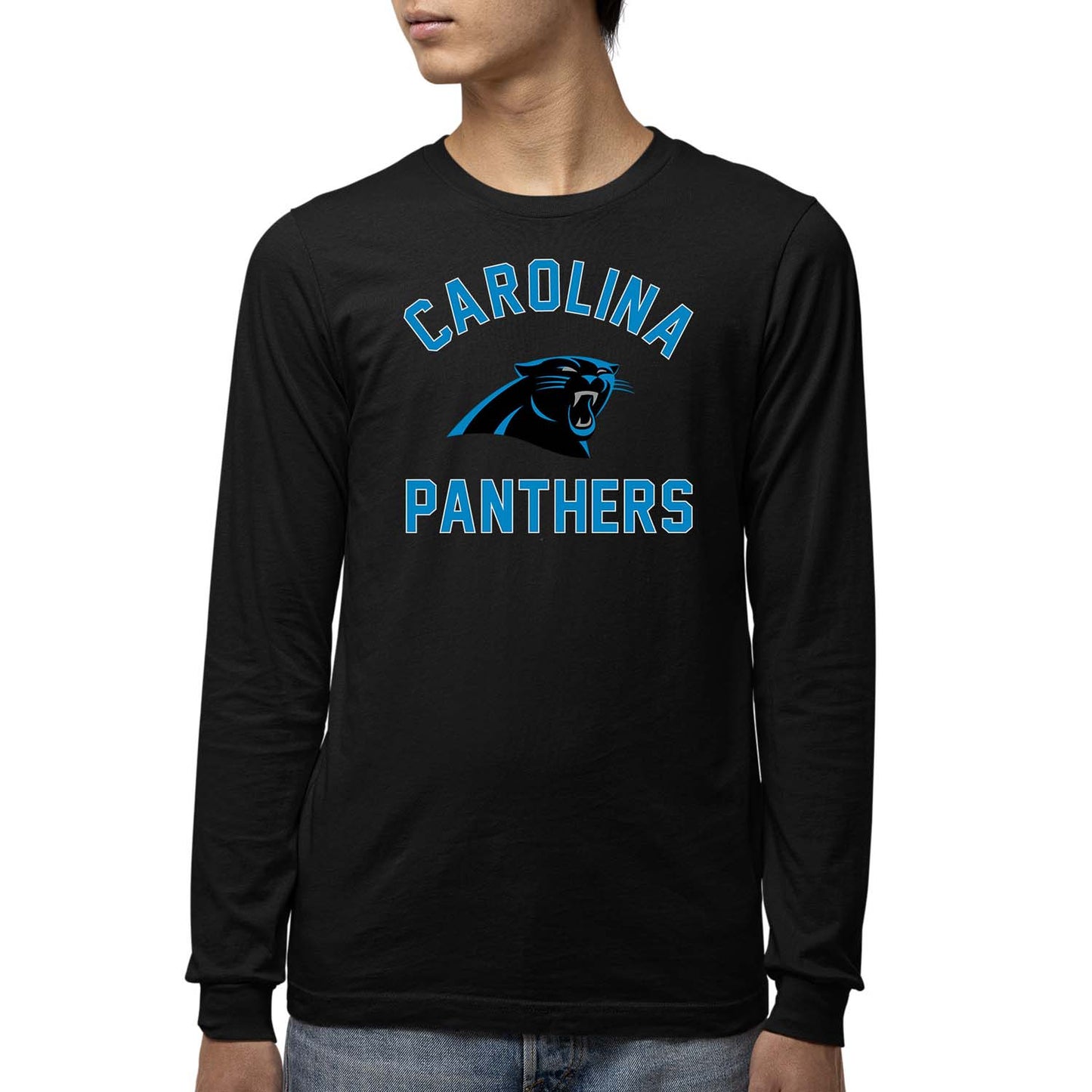 Carolina Panthers NFL Gameday Youth Football Long Sleeve Shirt - Black