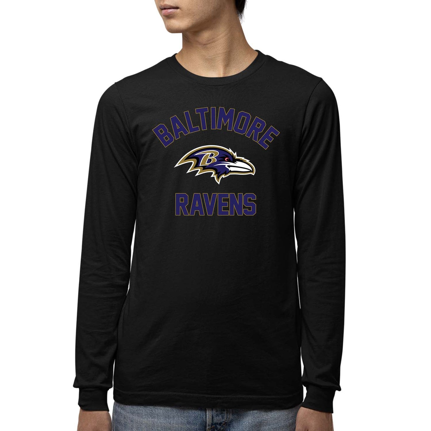 Baltimore Ravens NFL Gameday Youth Football Long Sleeve Shirt - Black