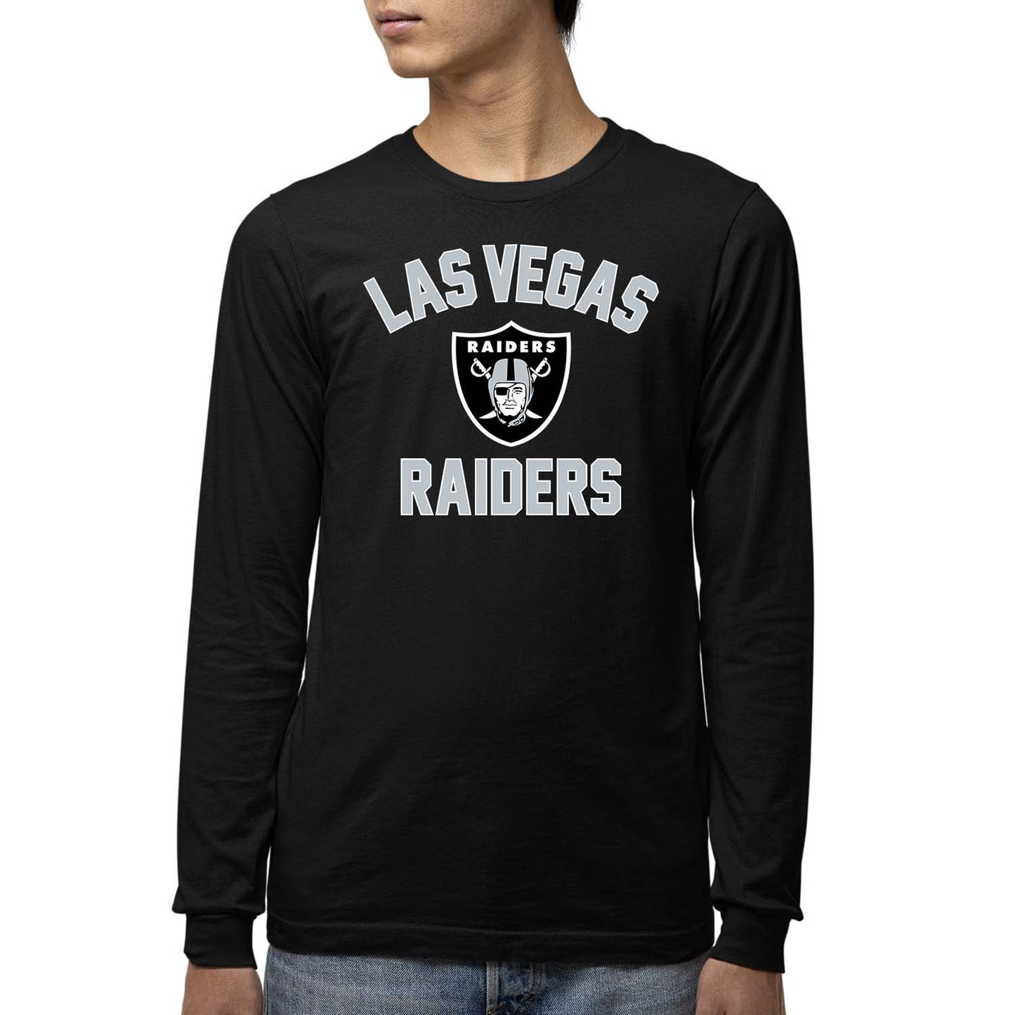 Las Vegas Raiders NFL Gameday Youth Football Long Sleeve Shirt - Black