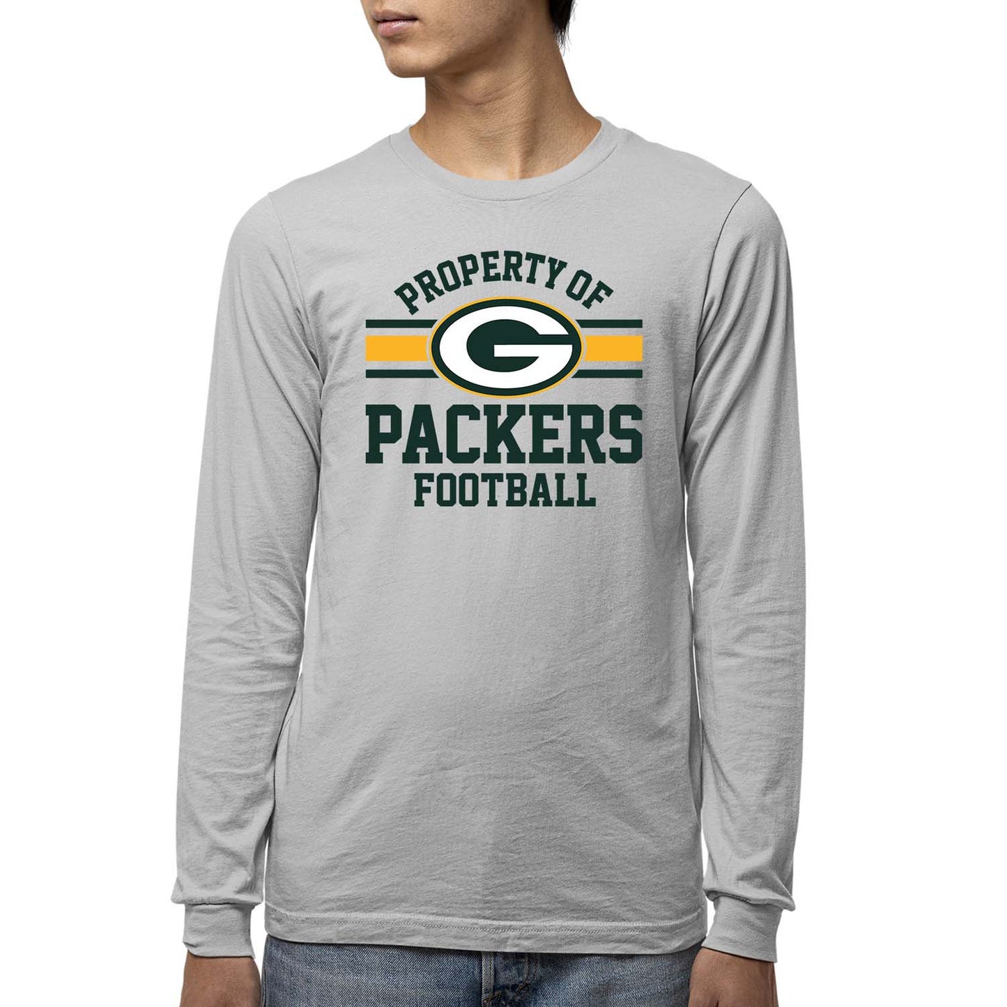 Green Bay Packers NFL Youth Property Of Long Sleeve Lightweight T Shirt - Sport Gray