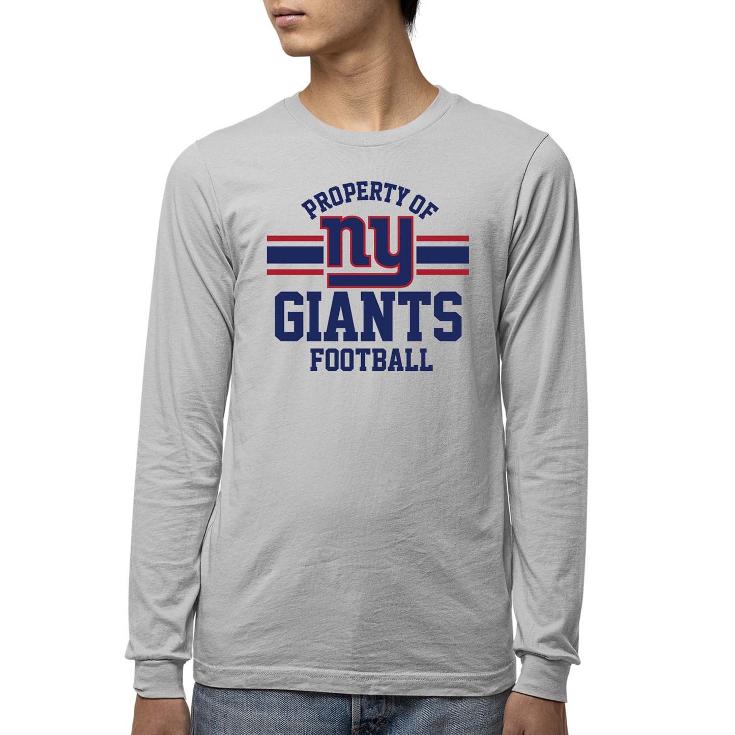 New York Giants NFL Youth Property Of Long Sleeve Lightweight T Shirt - Sport Gray