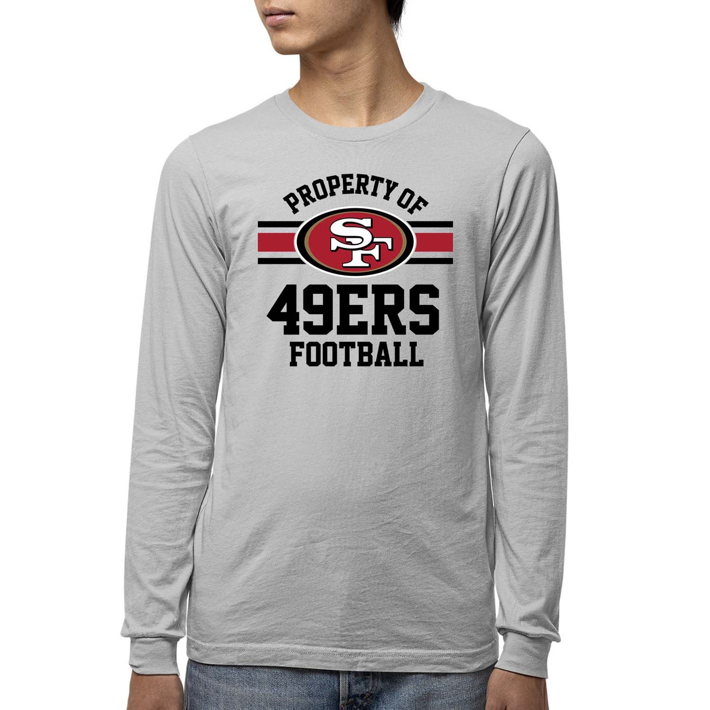 San Francisco 49ers NFL Youth Property Of Long Sleeve Lightweight T Shirt - Sport Gray