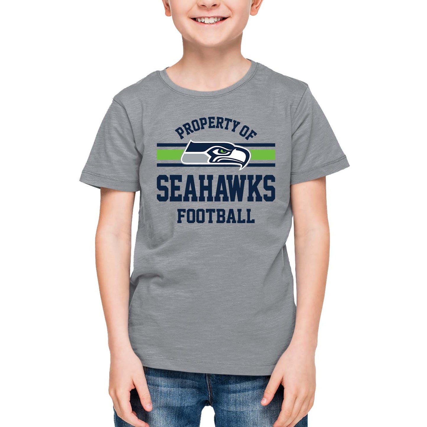 Seattle Seahawks NFL Youth Property Of Short Sleeve Lightweight T Shirt - Sport Gray