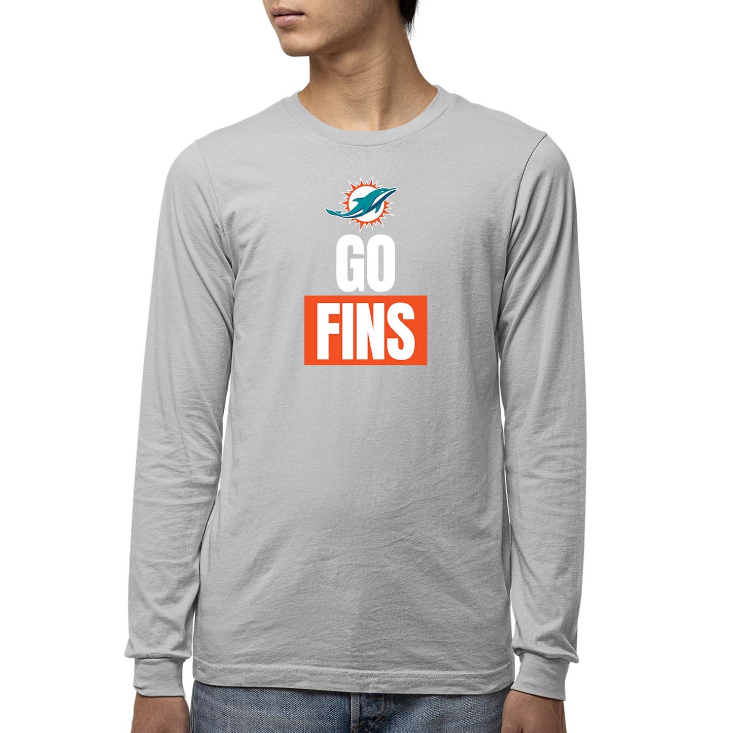 Miami Dolphins NFL Youth Team Slogan Long Sleeve Shirt - Gray