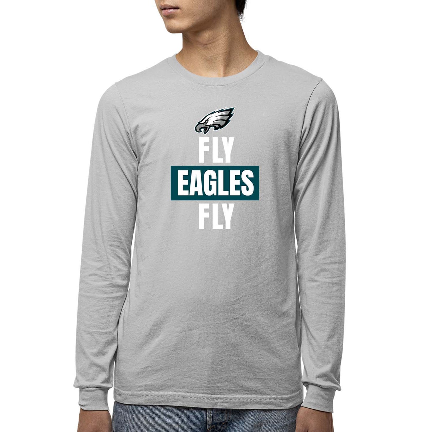 Philadelphia Eagles NFL Youth Team Slogan Long Sleeve Shirt - Gray