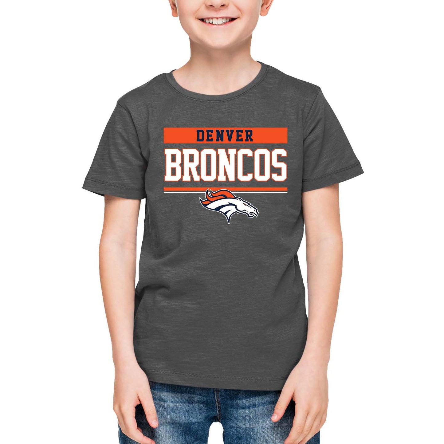 Denver Broncos NFL Youth Short Sleeve Charcoal T Shirt - Charcoal