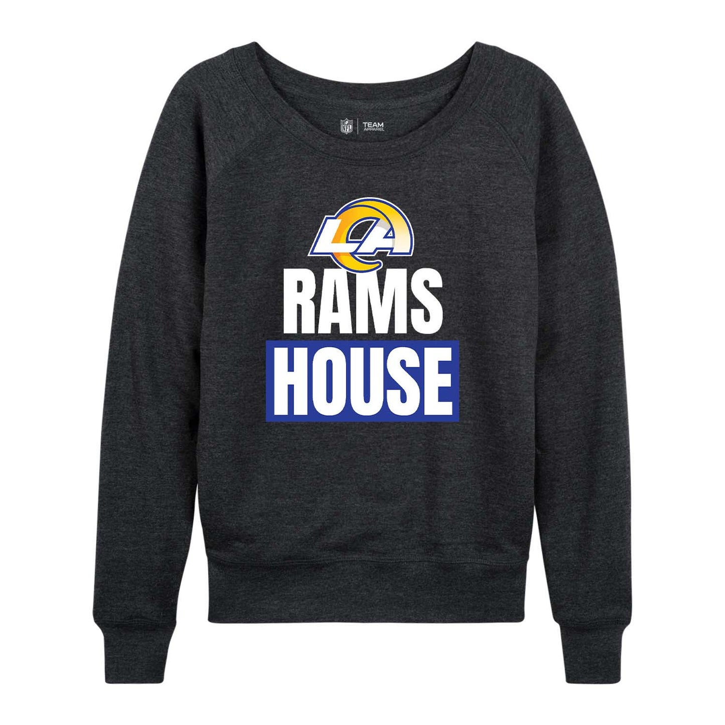 Los Angeles Rams NFL Womens Plus Size Team Slogan Crew Neck - Charcoal