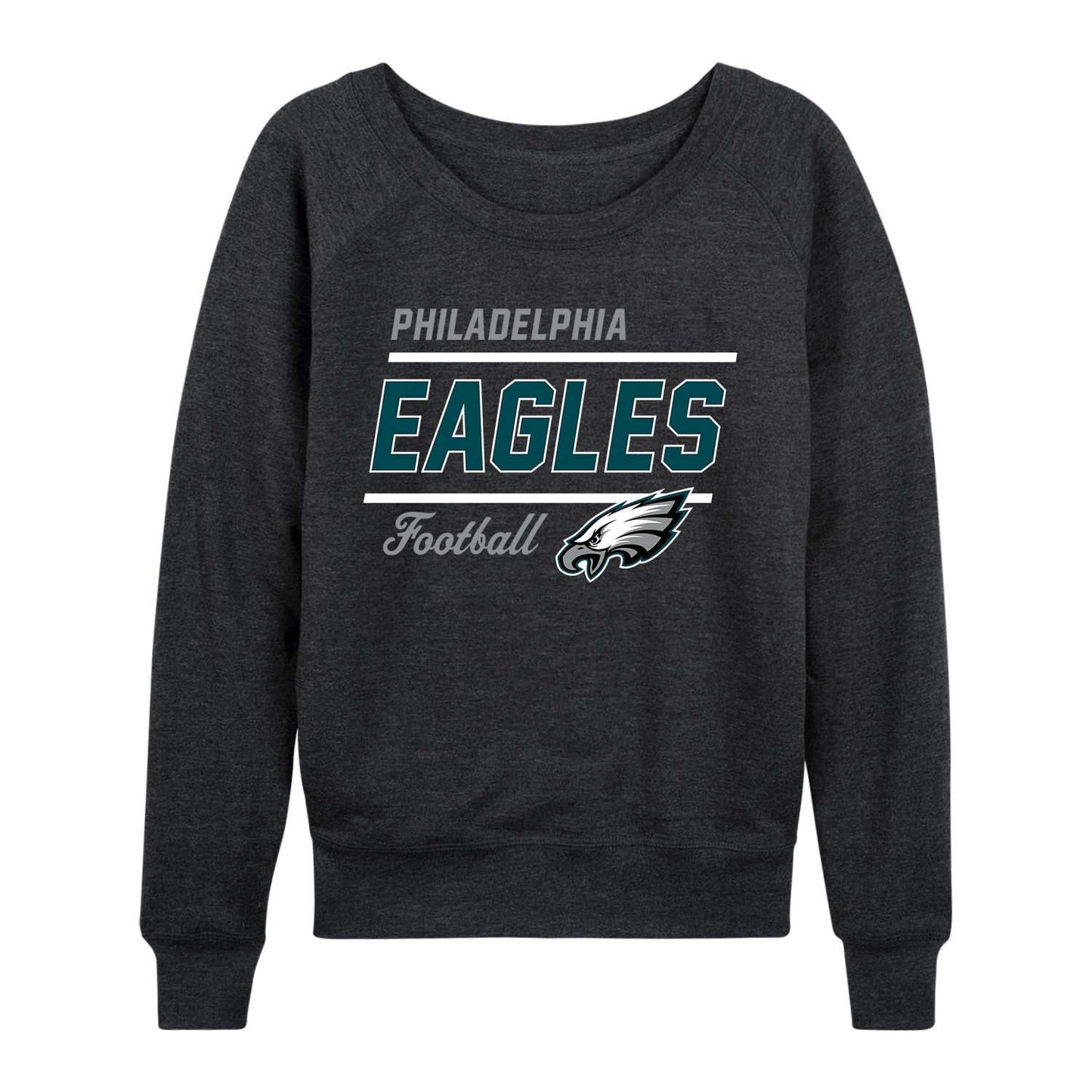 Philadelphia Eagles NFL Womens Crew Neck Light Weight - Charcoal