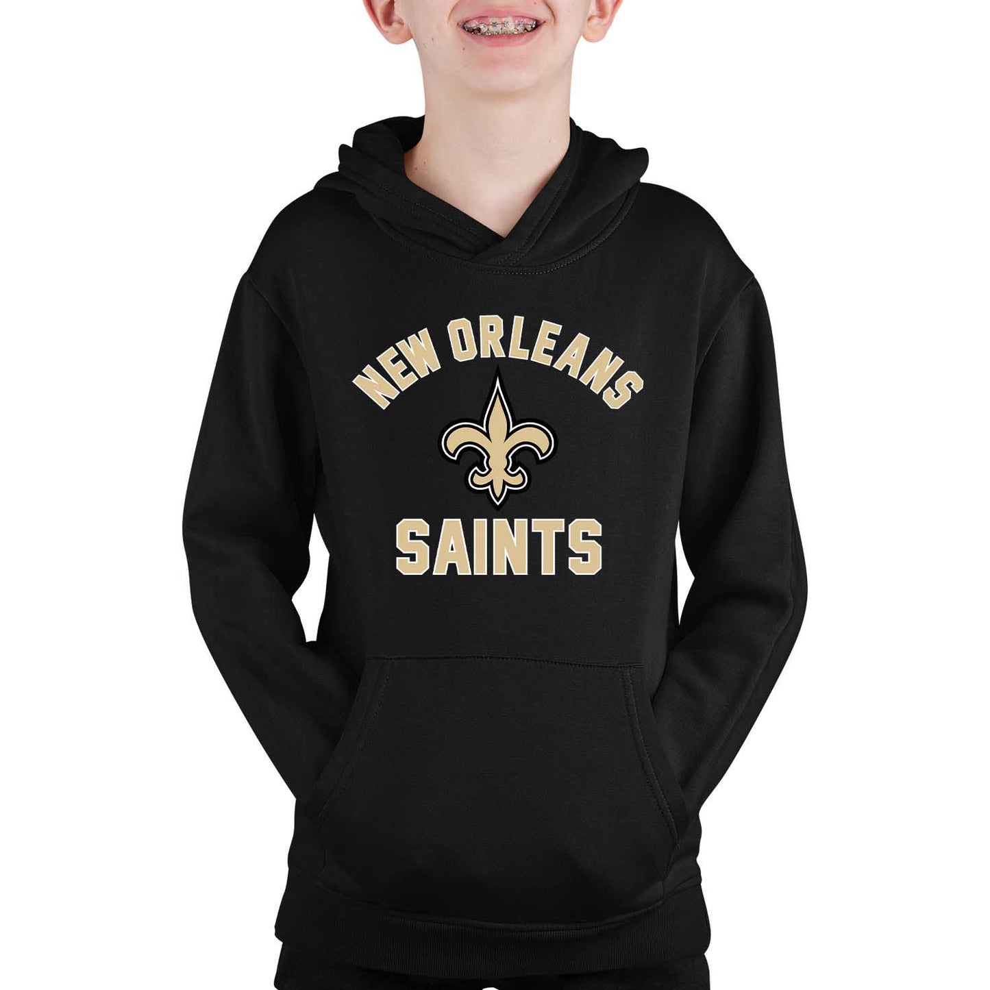 New Orleans Saints NFL Youth Gameday Hooded Sweatshirt - Black
