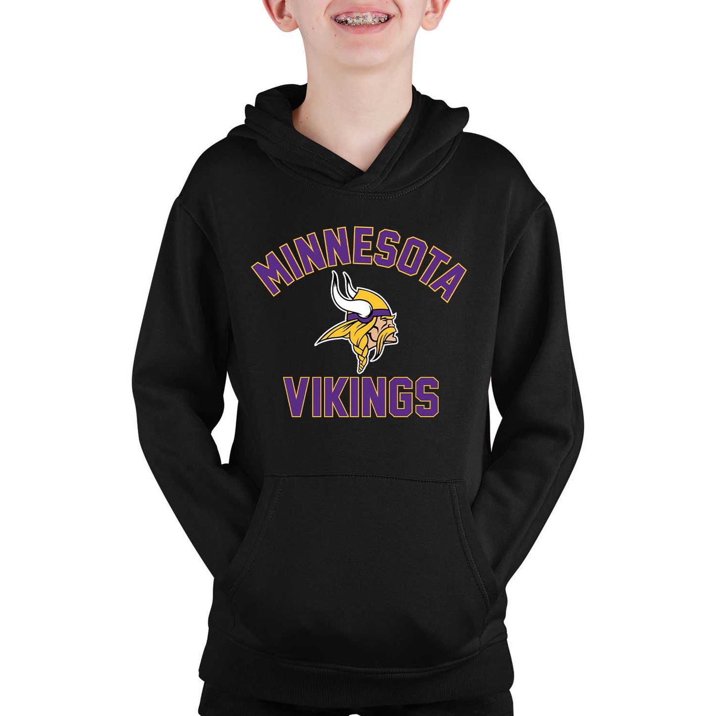 Minnesota Vikings NFL Youth Gameday Hooded Sweatshirt - Black