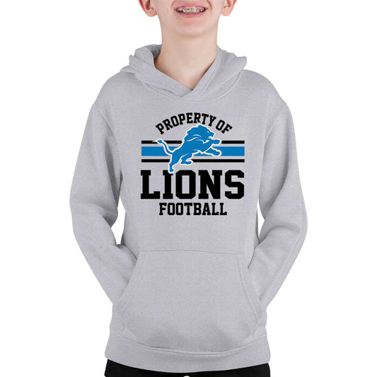 Detroit Lions NFL Youth Property Of Hooded Sweatshirt - Sport Gray