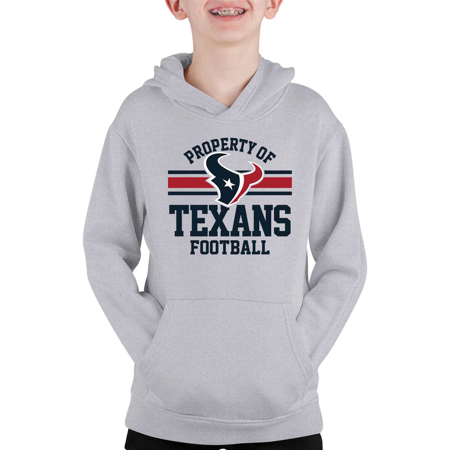 Houston Texans NFL Youth Property Of Hooded Sweatshirt - Sport Gray