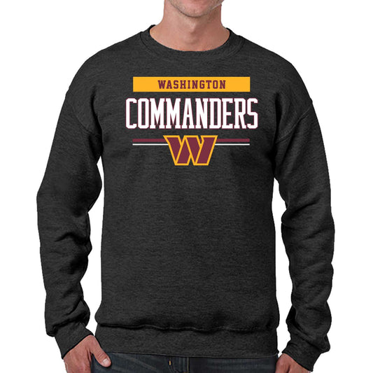 Washington Commanders NFL Adult Long Sleeve Team Block Charcoal Crewneck Sweatshirt - Charcoal