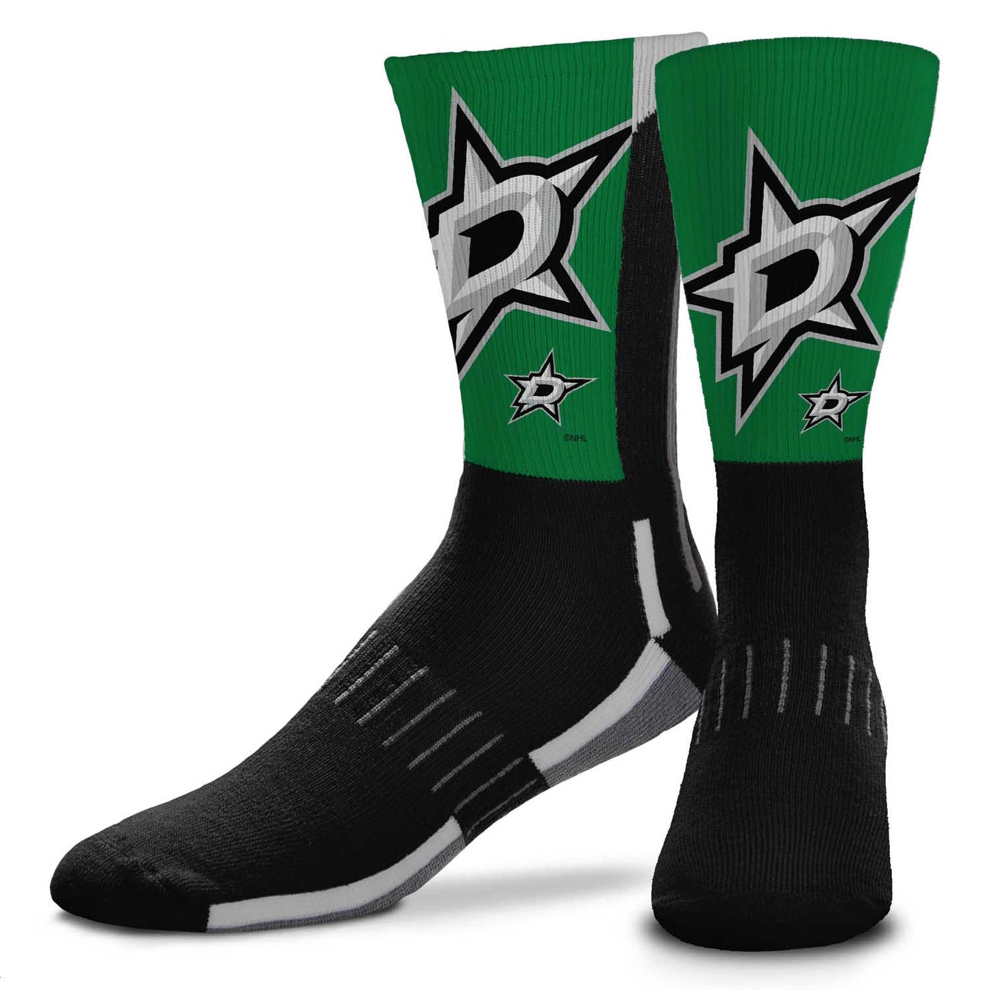 Dallas Stars Adult NHL Zoom Curve Team Crew Socks - Black