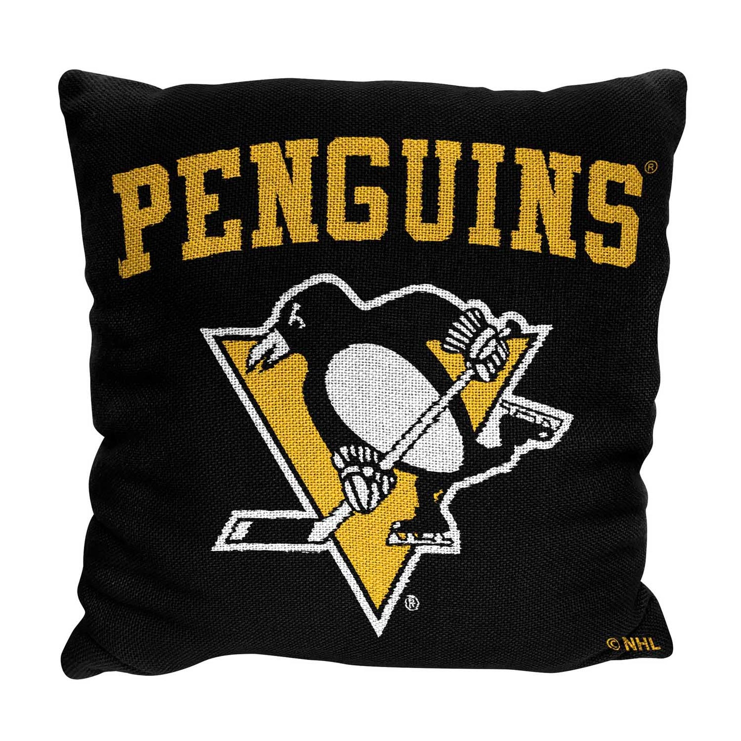 Pittsburgh Penguins NHL Decorative Pillows- Enhance Your Space with Woven Throw Pillows - Black