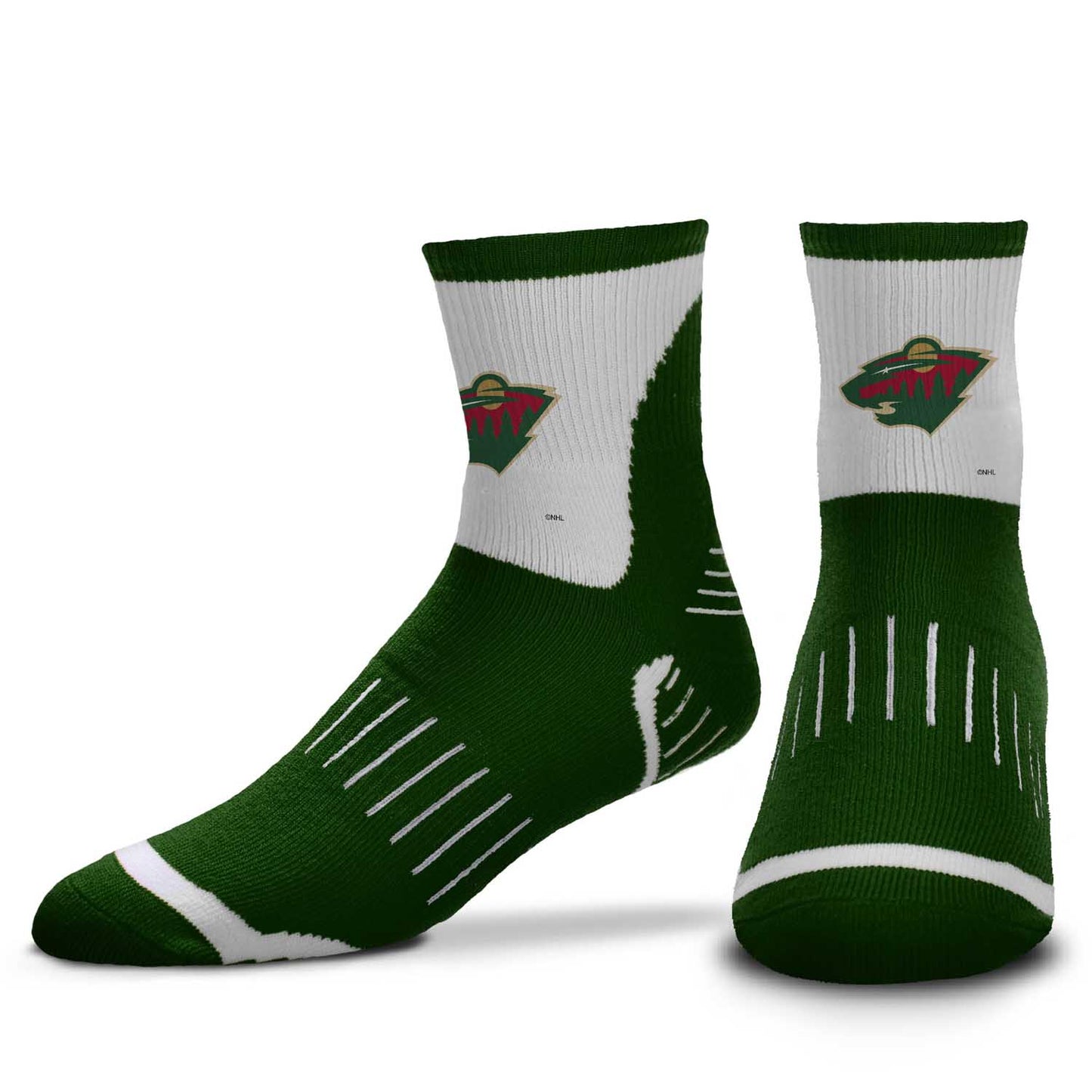 Minnesota Wild NHL Adult Surge Team Mascot Mens and Womens Quarter Socks - Forest Green
