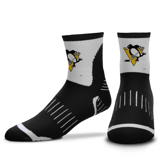Pittsburgh Penguins NHL Adult Surge Team Mascot Mens and Womens Quarter Socks - Black