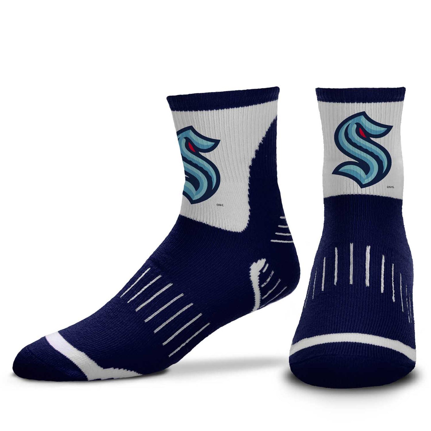 Seattle Kraken NHL Adult Surge Team Mascot Mens and Womens Quarter Socks - Navy