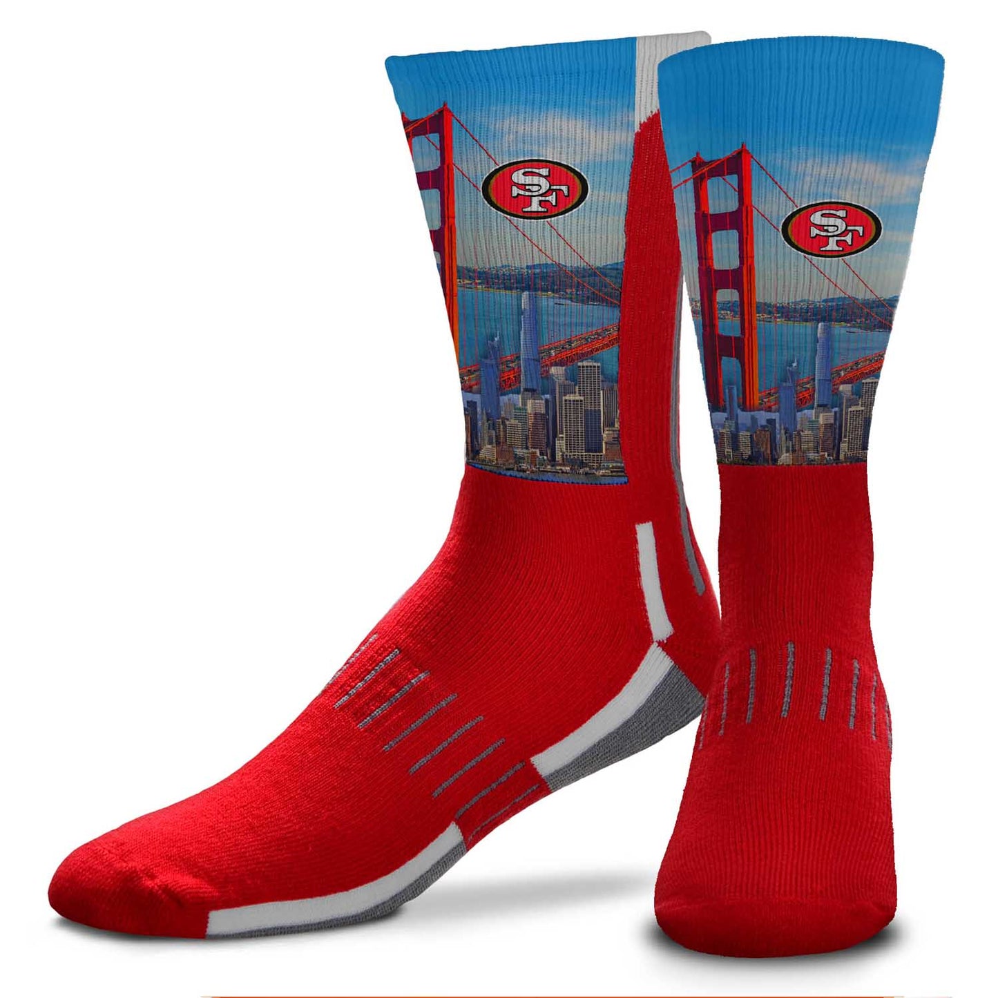 San Francisco 49ers NFL Adult Zoom Location Crew Socks - Red