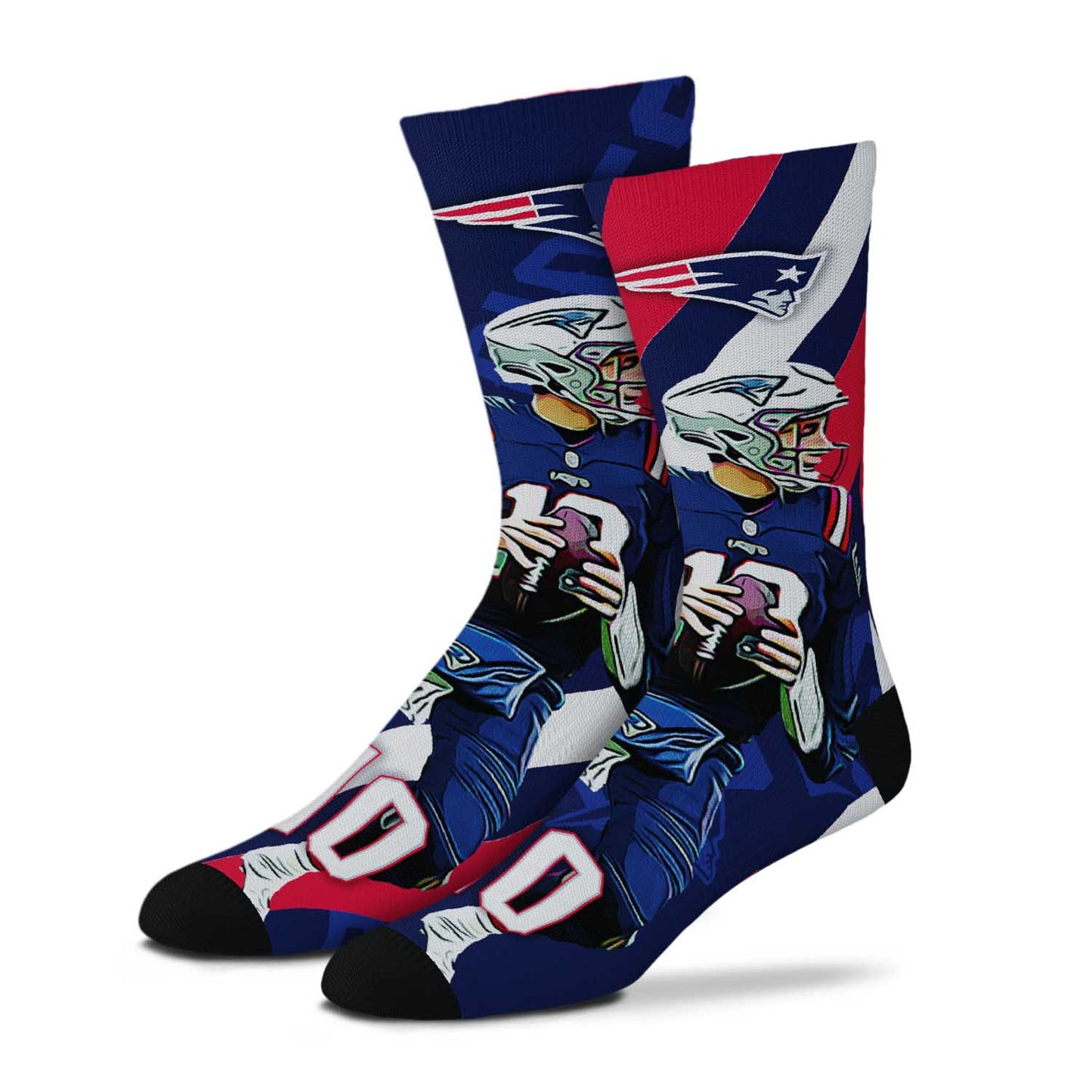 New England Patriots NFL Adult V Curve MVP Player Crew Socks - Navy