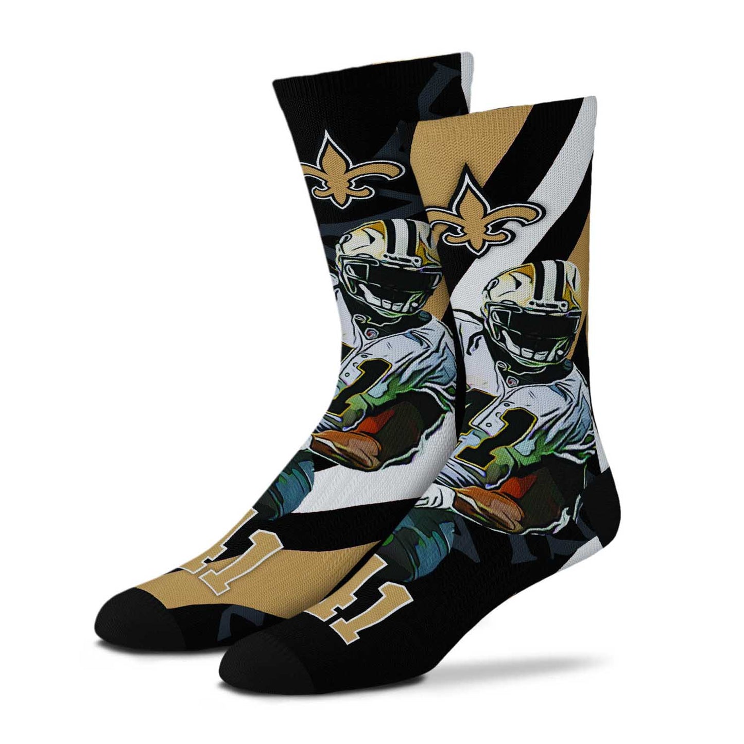 New Orleans Saints NFL V Curve Socks - Black