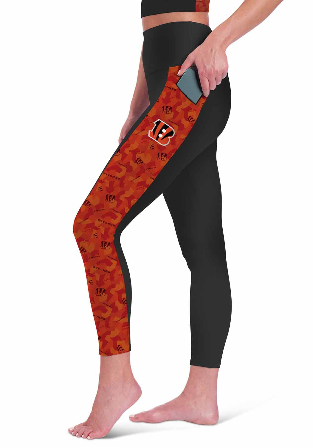 Cincinnati Bengals NFL High Waisted Leggings for Women - Black