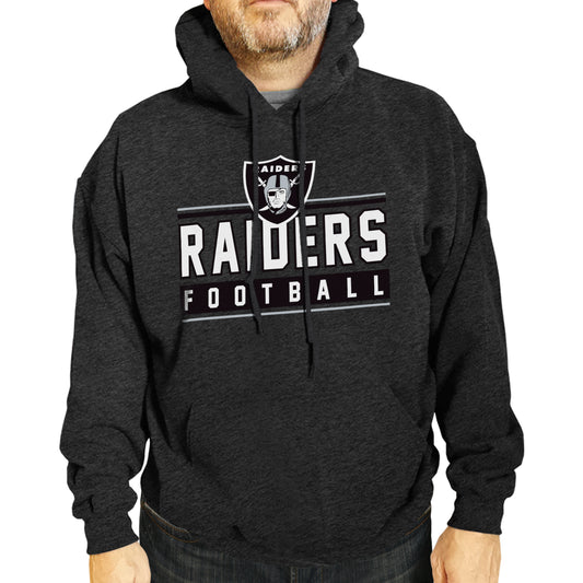 Las Vegas Raiders NFL Adult True Fan Hooded Charcoal Sweatshirt - Charcoal