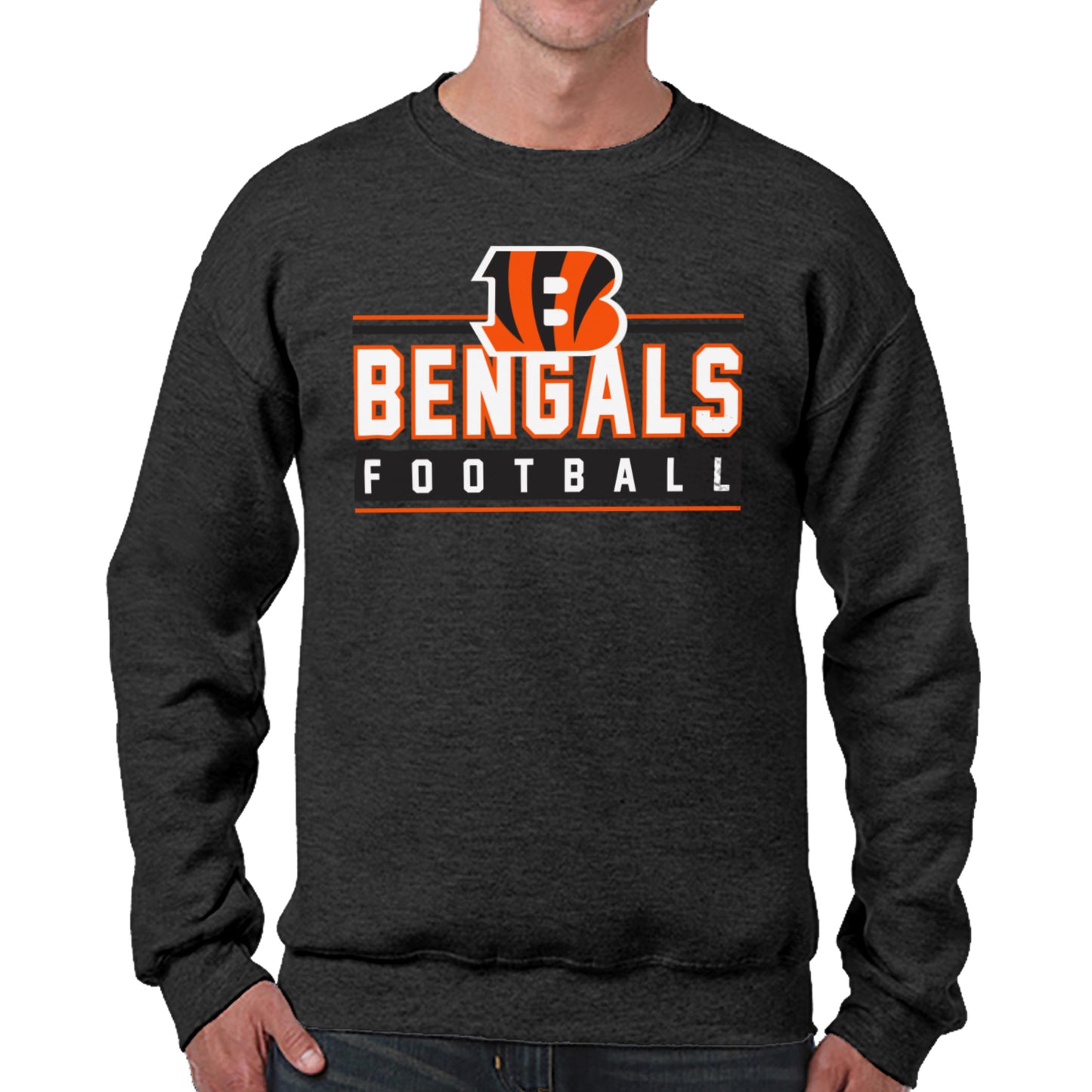 Cincinnati Bengals NFL Adult True Fan Crewneck Sweatshirt - Charcoal