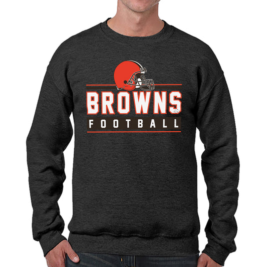 Cleveland Browns NFL Adult True Fan Crewneck Sweatshirt - Charcoal