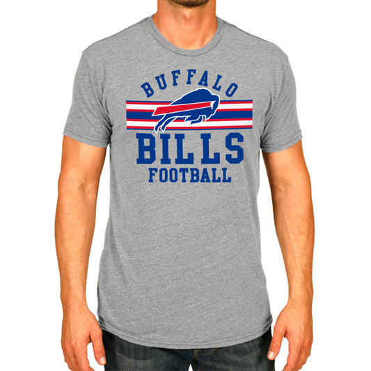 Buffalo Bills NFL Adult Short Sleeve Team Stripe Tee - Sport Gray