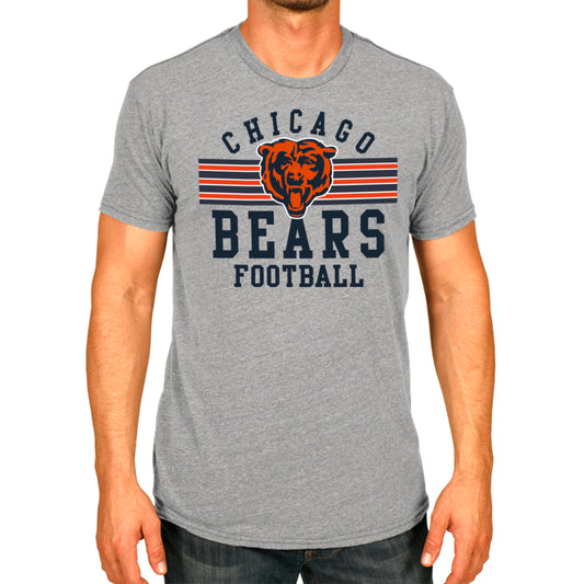 Chicago Bears NFL Adult Short Sleeve Team Stripe Tee - Sport Gray