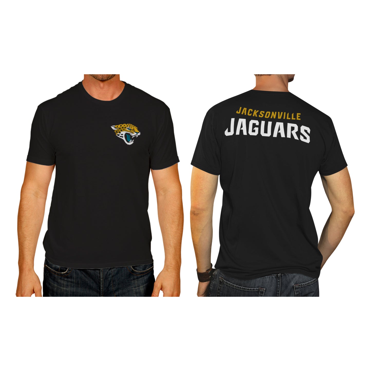 Jacksonville Jaguars NFL Pro Football Final Countdown Adult Cotton-Poly Short Sleeved T-Shirt For Men & Women - Black