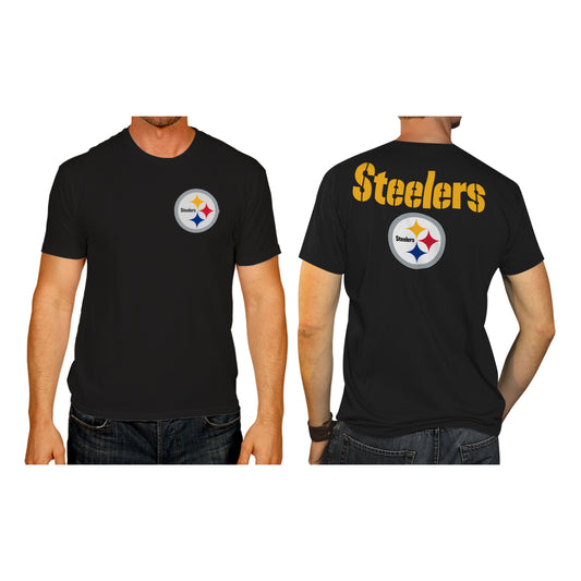 Pittsburgh Steelers NFL Pro Football Final Countdown Adult Cotton-Poly Short Sleeved T-Shirt For Men & Women - Black