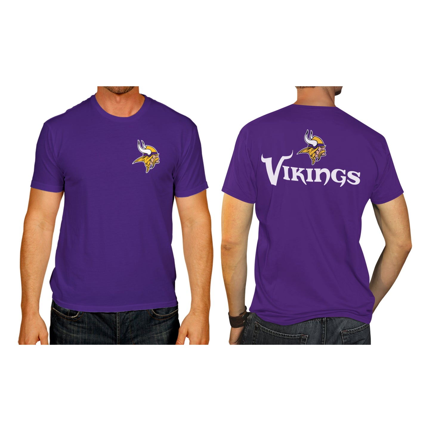 Minnesota Vikings NFL Pro Football Final Countdown Adult Cotton-Poly Short Sleeved T-Shirt For Men & Women - Purple