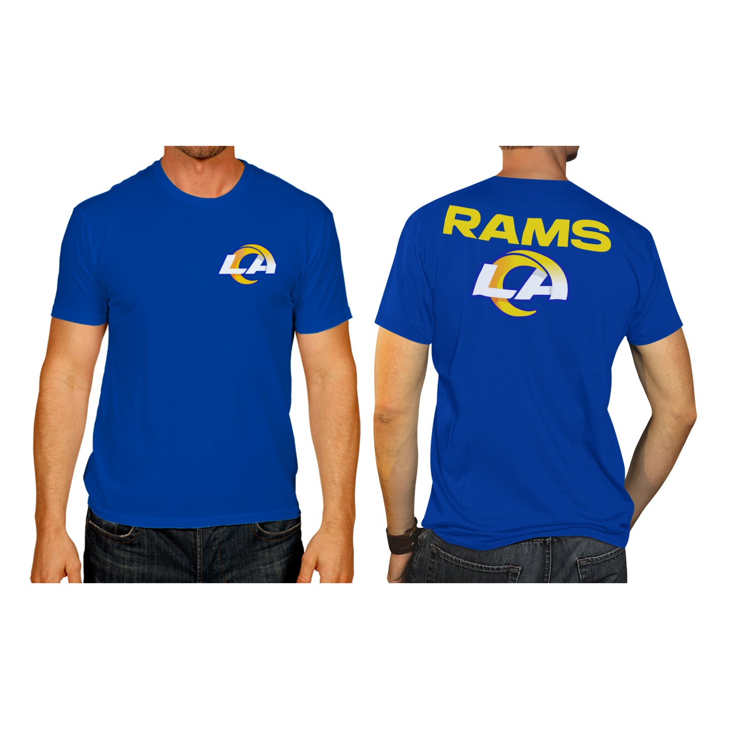 Los Angeles Rams NFL Pro Football Final Countdown Adult Cotton-Poly Short Sleeved T-Shirt For Men & Women - Royal