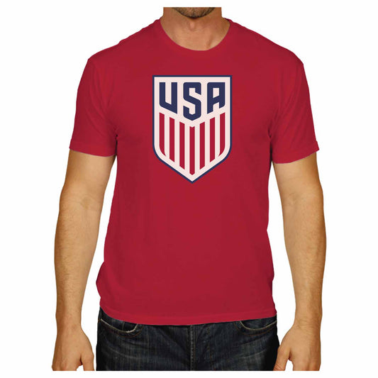 USA National Team The Victory Officially Licensed Unisex Adult US Men's National Soccer Team Gameday Logo Short Sleeve T-Shirt - Red