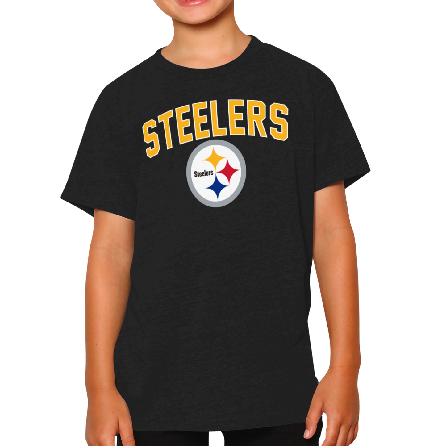 Pittsburgh Steelers NFL Youth Home Team Tee- Youth Pro Football T-Shirt For Boys & Girls Kids clothes - Black