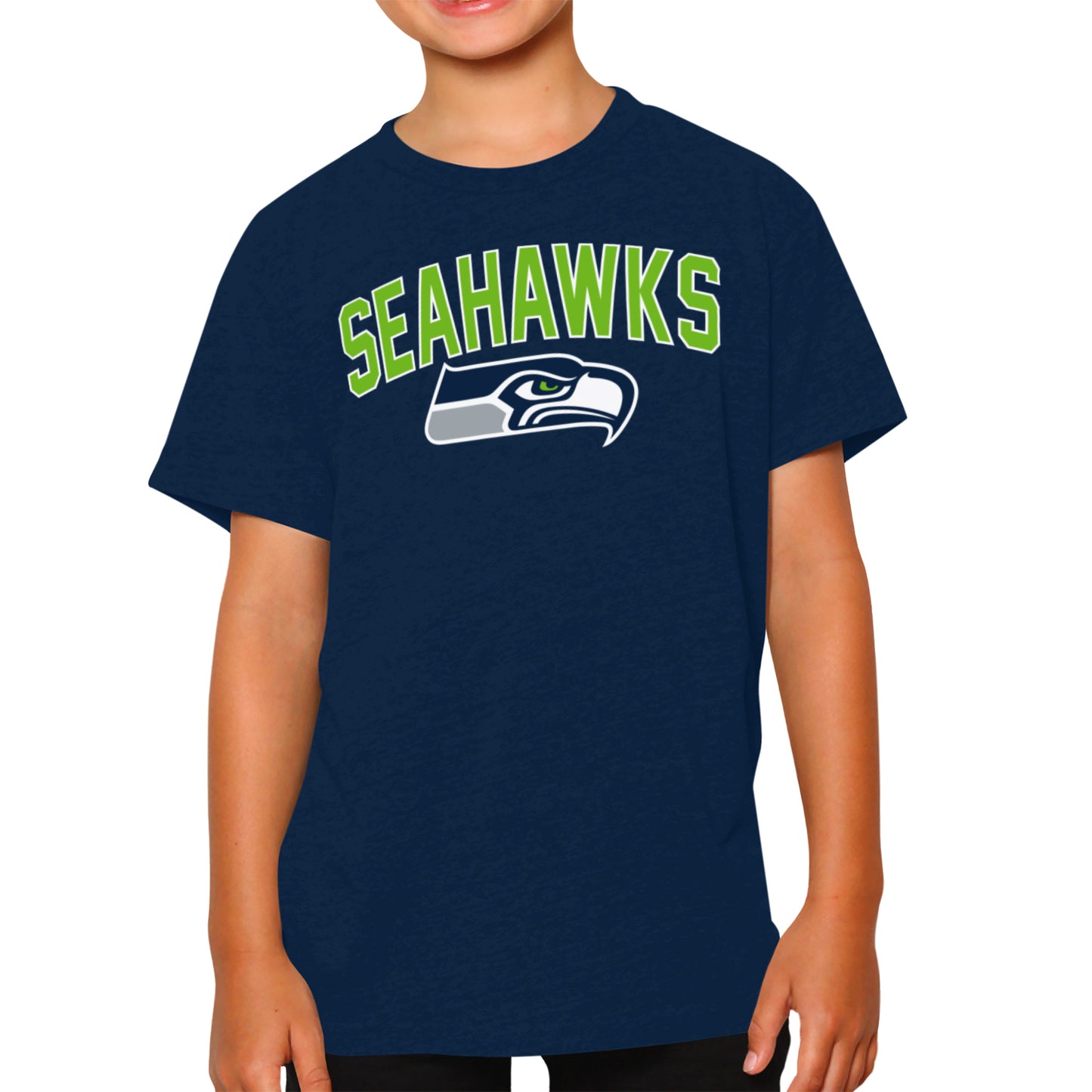 Seattle Seahawks NFL Youth Home Team Tee- Youth Pro Football T-Shirt For Boys & Girls Kids clothes - Navy