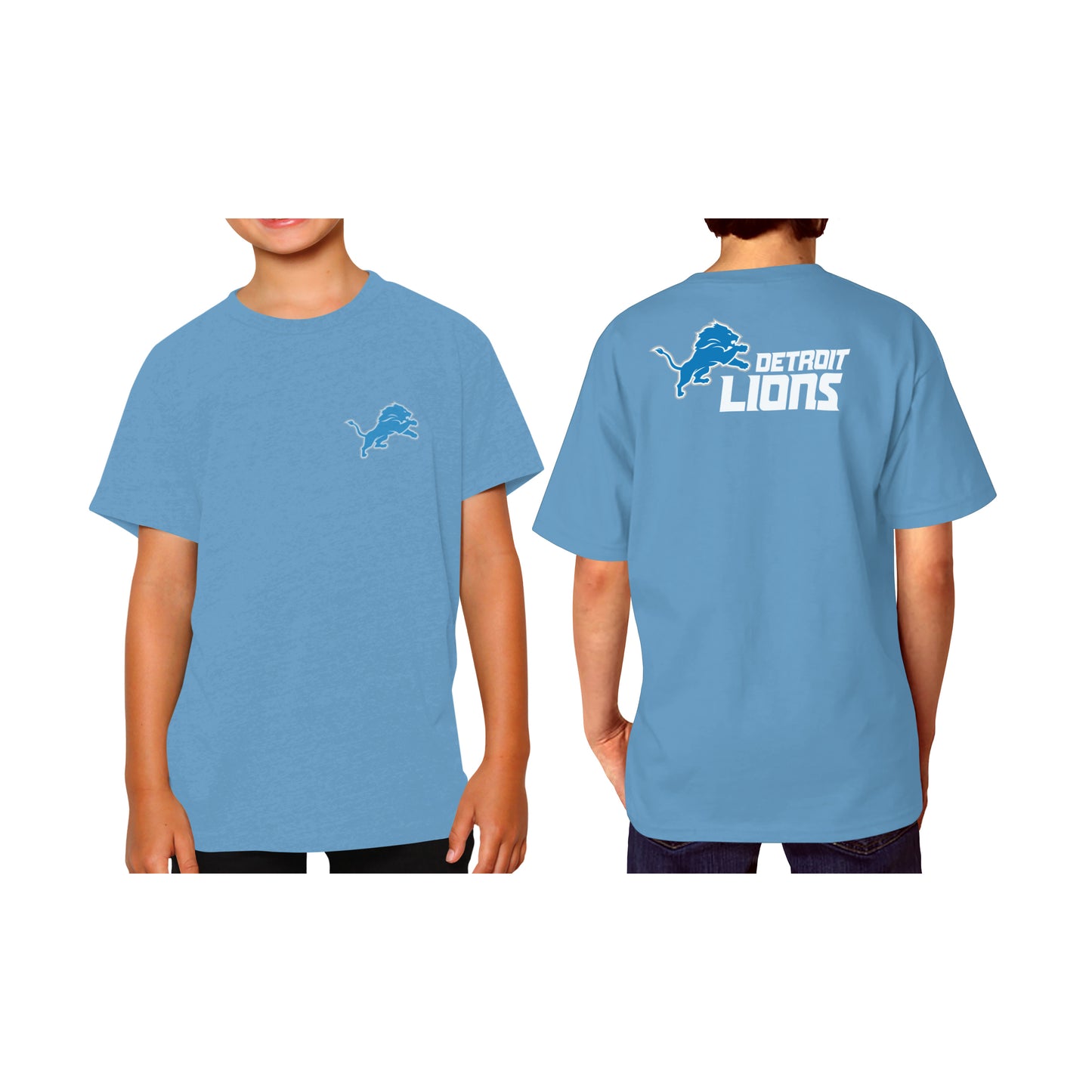 Detroit Lions Team Fan Apparel NFL Youth Final Countdown Tee- Pro Football T-Shirt For Boys & Girls - Blue