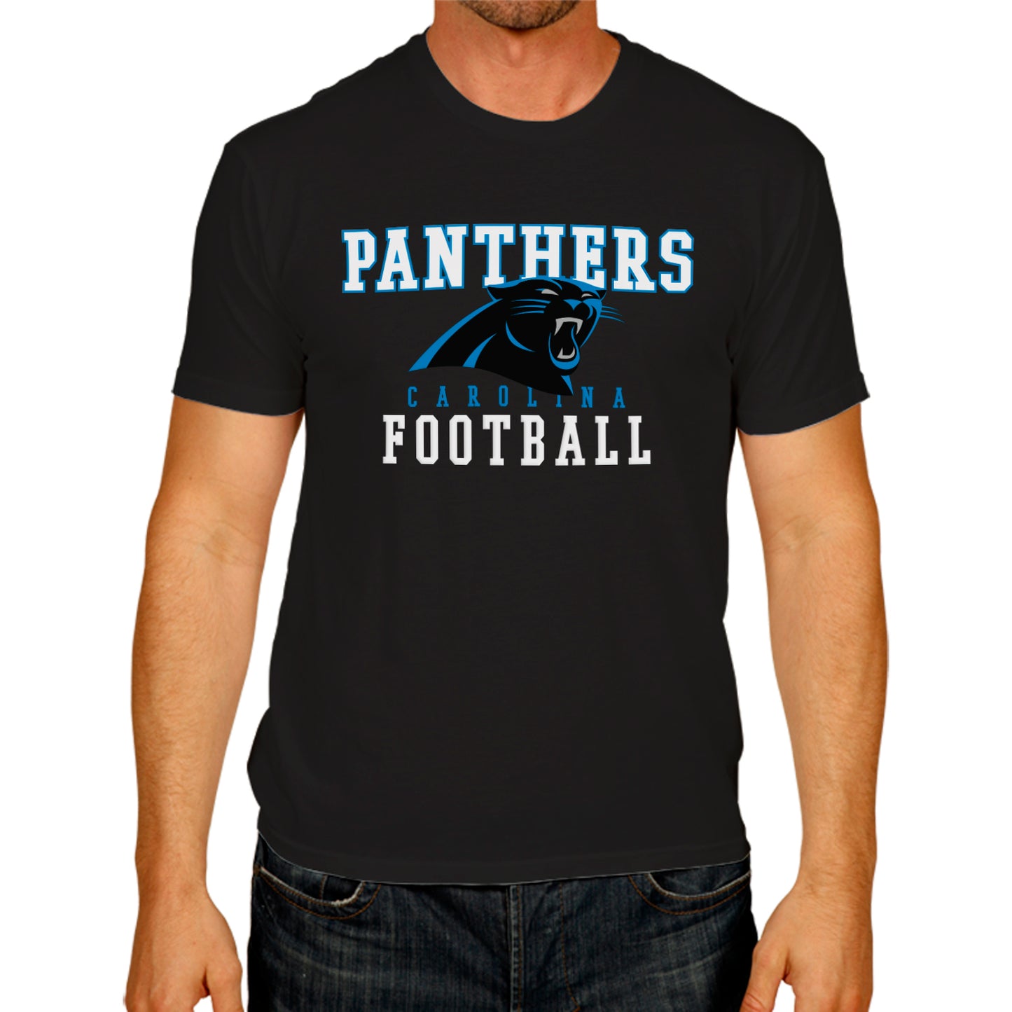 Carolina Panthers NFL Core Fan Adult Pro Football T-Shirt - Black